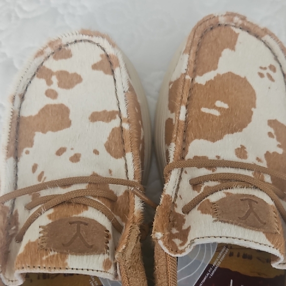 Hey Dude White and Brown Flats with Suede-Like Comfort - Picture 5 of 6